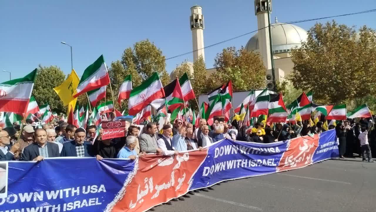  راهپیمایی حمایت از مردم مظلوم فلسطین در زنجان برگزار شد